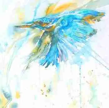 Kingfisher - original art and cards by Liz Chaderton