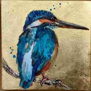Kingfisher on gold