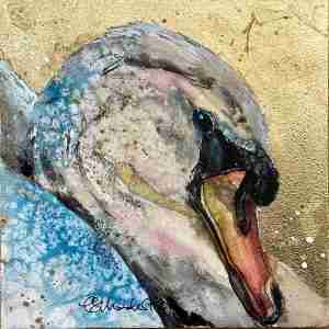 swan on gold