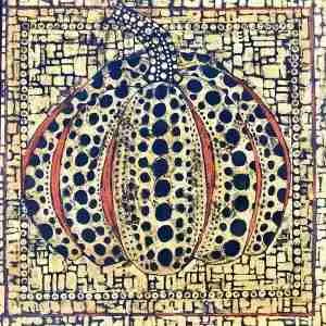 Image of a Yayoi Kusama inspired pumpkin